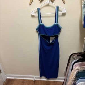 Hello Molly Blue and Green Midi Dress